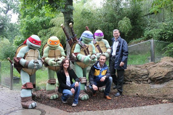 Duisburg/Bottrop, Germany: Zoo Tortoises Protected by Ninja Turtles