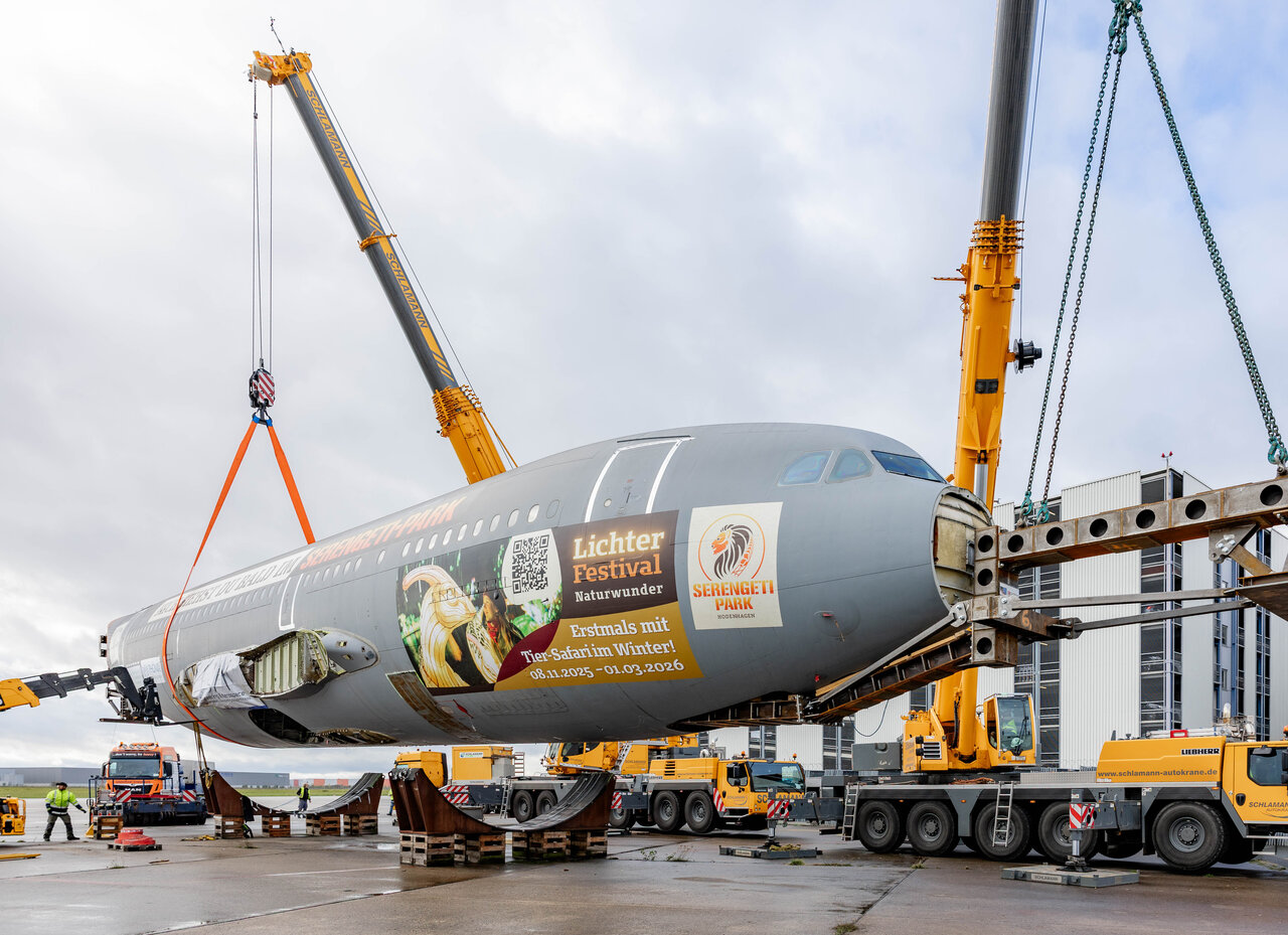 Finally: Airbus Fuselage on Its Last Journey to Germany’s Serengeti-Park