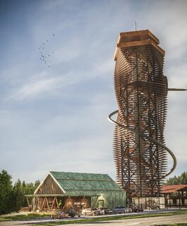Deutschland: 65 Meter hoher Aussichtsturm mit Skywalk & Erlebnisrutsche entsteht im Harz