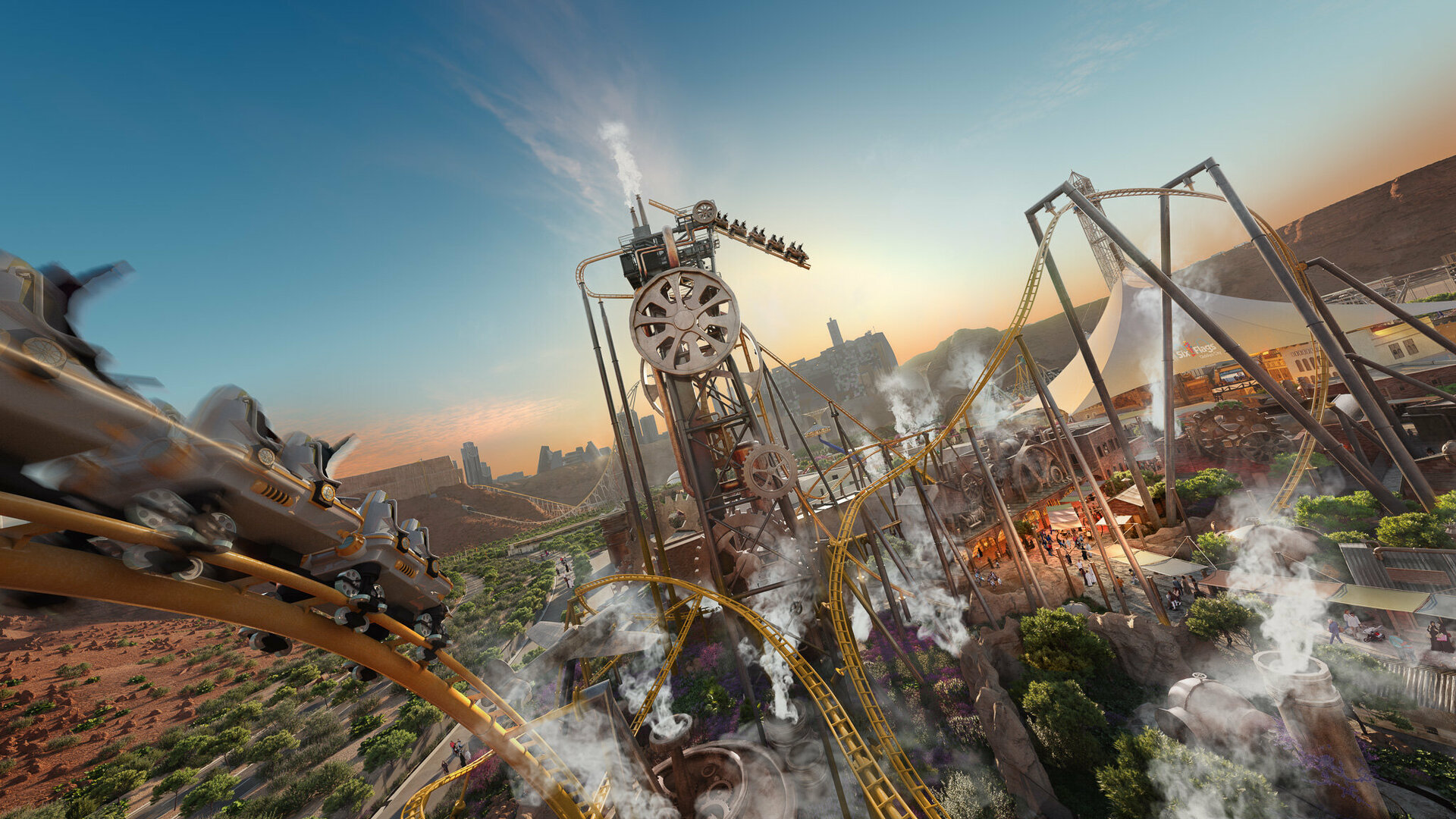 Iron Rattler Map Umfangreiche Thematisierungsarbeiten für Six Flags Qiddiya City ...