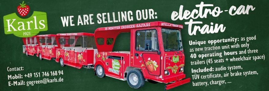 <<< Sales Ad: Solar Powered Passenger Train for Leisure Facilities >>>